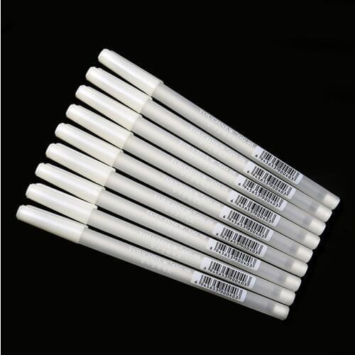 New 0.8mm White Hook Liner Pens Black Paper Highlighter Reviser Hand-painted Signature School Stationery Gift