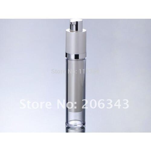 NEW ARRIVAL pear white 15ML acrylic rotating press press pump bottle/plastic lotion bottle for Cosmetic Packaging