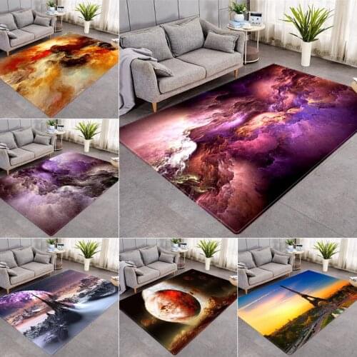 New 3D Galaxy Space Stars Carpets For Living Room Bedroom Large Area Rugs Coffee Table Floor Big Home Washable Rug Mat Anti-slip