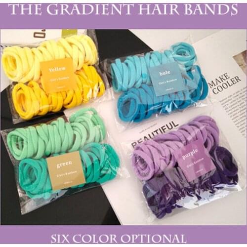 Korean Girl Gradient Color Seamless Hair Rope Color Hair Ring High Stretch Towel Ring Candy Color Hair Rope Pack Of 50PCS
