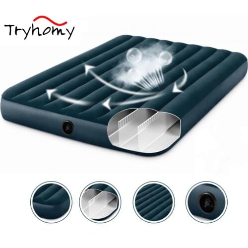 Single Double Camping Air Bed Mat Inflatable Mattress Sleeping Couple Moisture-Proof Outdoor Hiking Tent Mat Best