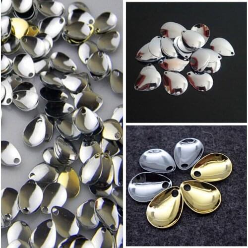 Wholesale 50pcs Shining Sliver/Golden Color Copper Fishing Flattie Attractor Spinner Blades Smooth Nickel Spoons Plaice Nice