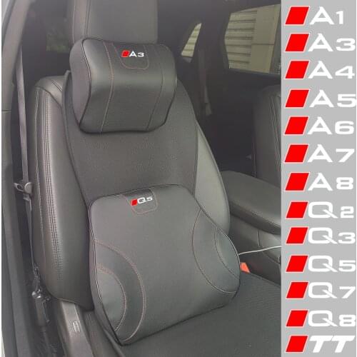 Genuine leather Soft Memory Car Seat Headrest Neck Pillow Comfortable Cushion For audi A1 A3 A4 A5 A6 A7 A8 Q2 Q3 Q5 Q7 Q8 TT