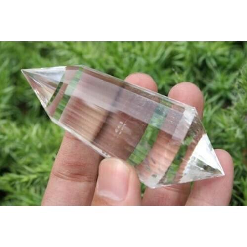Stunning NATURAL WATER CLEAR QUARTZ CRYSTAL 40sided WAND POINT 120g
