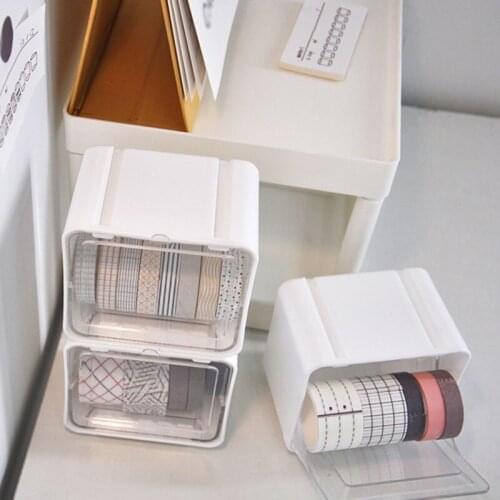 Transparent Tape Boxes Large Capacity Design Tape Cutter Desktop Storage Box Tape Dispenser Tape Tool Office Stationery D