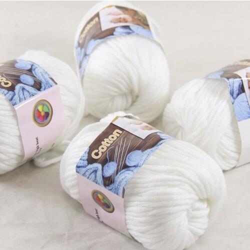 Sale 4 Ball x 50g Super Soft Pure Cotton Chunky Shawl Hand Knitting Womens Yarn 422-01-4