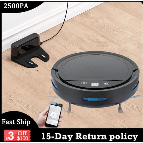 2500PA Sweeping Robot Vacuum Cleaner Smart Remote Control Wireless Auto-Recharge Alexa Floor Cleaning Vacuum Cleaner For Home