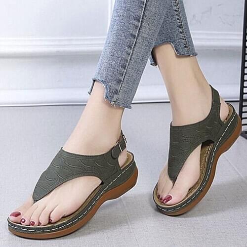 Womens Sandals Retro Wedges Ladies Shoes 2021 Fashion Woman Sandals Bohemia Platform Buckle Casual Female Beach Shoes Footwear