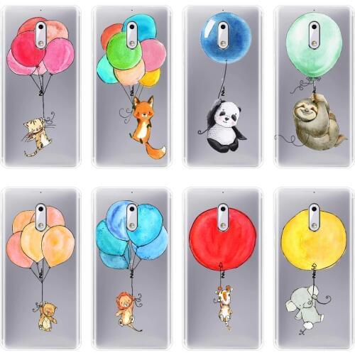 TPU Phone Case Silicone For Nokia X6 7 Plus Cat Bear Fox Panda Lion Elephant Cow Sloth Soft Back Cover For Nokia 1 2 3 5 6 8