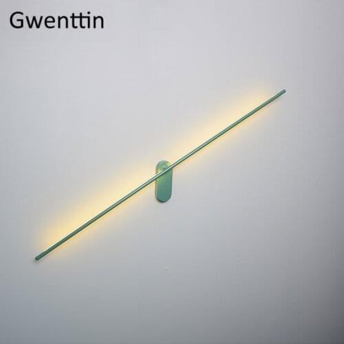 Modern Green Line Wall Lamps Nordic Wall Sconce Light Fixtures Bathroom Bedroom Lamp Led Mirror Lights Living Room Decoration