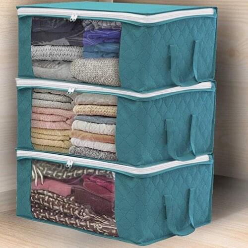 Clothes Quilt Storage Bag Blanket Closet Sweater Organizer Box Sorting Pouches Clothes Cabinet Container Travel Home #G2