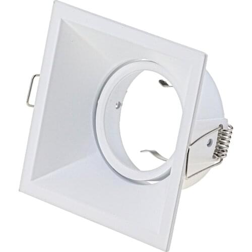 High Quality Aluminum Square Recessed LED Ceiling Light Holder Frame GU10 MR16 Lamp Fixtures Trim Rings MR16 Fitting White Black