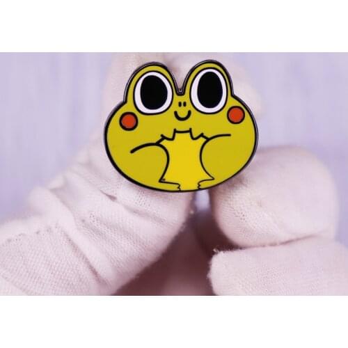 Funny Cartoon Froggg Pin Just a cute green guy Brooch Fashion Jewelry Gift