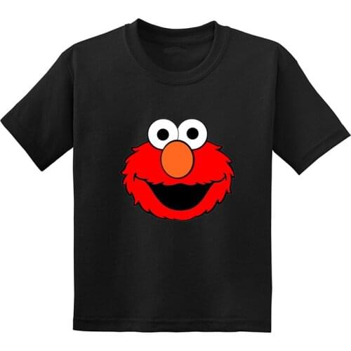 The Sesame Street Elmo Cartoon Print Funny Kids T shirt Summer Short Sleeve Children Clothes Cotton Baby Boys Girls T-Shirts