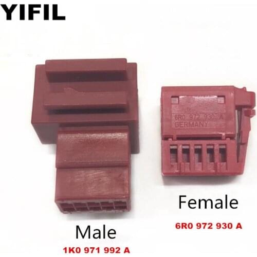 10 Pin/Way Male Female Revolving Light Trailer To Identify Sun Shade Seat Adjustment Connector Plug For VW Audi 6R0 972 930 A