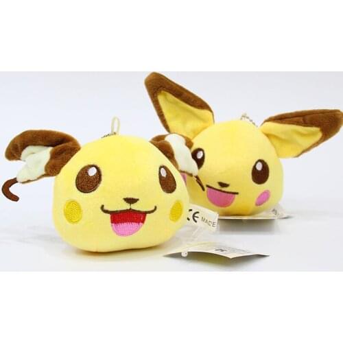 10Pcs/Lot Pokemon Anime 10cm Pikachu Raichu Key Chain Pendant Plush Toys Cute Cartoon Soft Stuffed Dolls for Children Kids Gift