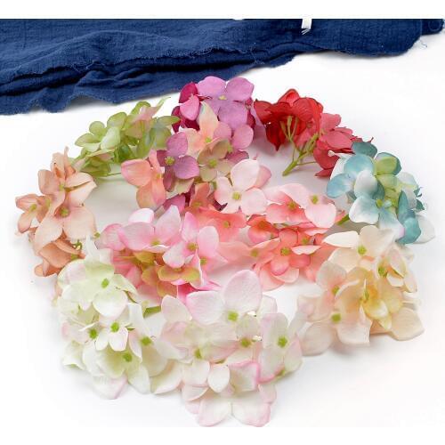 5Pcs/lot Artificial Flower Hydrangea For Wedding Party Holiday Home Decoration DIY Desktop Decoration Garland Gift Box Scrapbook