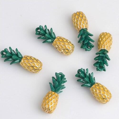 6pcs Kawaii Mini Fruit Pineapple Earring Charms DIY Craft Food Pendants For Necklace Key Chains Findings Jewelry Make Accessory