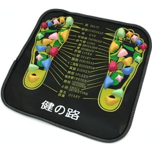 1 Piece Acupuncture Cobblestone Colorful Foot Reflexology Walk Stone Square Foot Massager Cushion for Relax Body