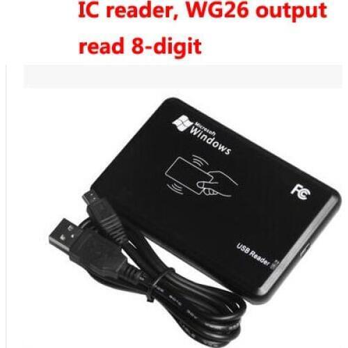 Free shipping ,RFID reader, USB desk-top reader, IC card reader,13.56M,S50,Read 8-digit,wg26 output,sn:06C-MF-8, min:5pcs