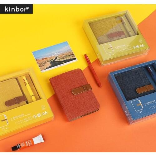 Youpin Kinbor A6 Handbook Notebook with Multicolor 0.7MM Ballpoint Pen блокнот Travel Diary Business Office School Supplies