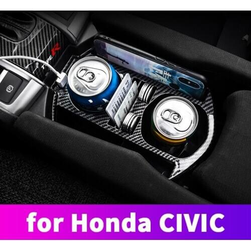 Central Control Water Cup Storage Box USB Mobile Phone Holder Storage Box Accessories For Honda Civic 10th 2017 2018 2019 2020