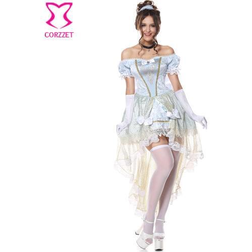 Corzzet Victorian Retro Lolita Lace +Satin Corset Bustiers Fancy Princess Palace Dress Adult Women Costume For Women