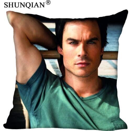 Custom Square Pillowcase Ian Somerhalder soft 60x60cm (Two Sides) Pillow Cover Zippered 1pcs Custom Pillow Cover More Size