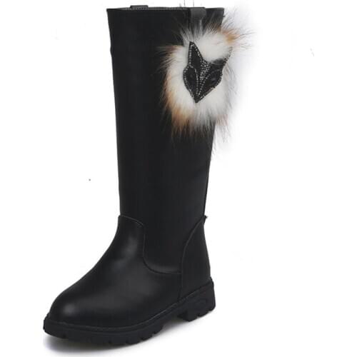 New Winter Children Leather Snow Boots Girls Princess Performance Kids Fashion Boots Student Baby Toddler Shoes Long Boots