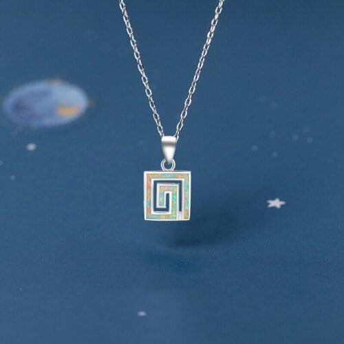 Elegant design Wholesale Retail Light White Fire Opal Silver Stamped Necklace Pendants Fashion jewelry OP342