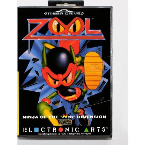 Zool with Retail Box 16bit MD Game Card For Sega Mega Drive/ Genesis