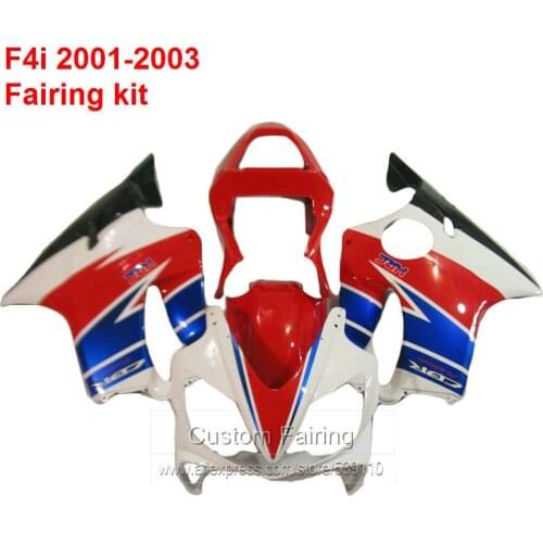 Motorcylce Fairing Kit For HONDA CBR600 F4i 01 03 02 ( WHITE & RED ) InJection Fairings Xl27