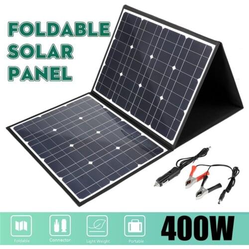 18V 400W Solar Panel USB Output Monocrystallinel Waterproof Solar Cells Folding Package with 10/20/30/40/50A/60A Controller