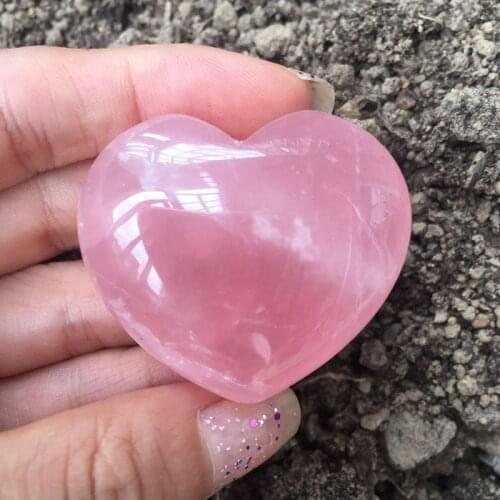 NATURAL PRETTY pink QUARTZ CRYSTAL HEART HEALING