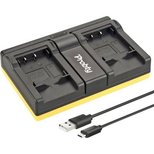 Porbty NP-BY1 NP BY1 USB Dual Charger For Sony HDR-AS100v HDR-AZ1 AZ1VR AZ1VB AZ1VW Mini Video Camera DV