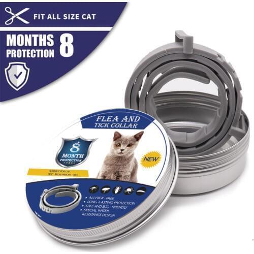 Dropshipping 8 Month Flea & Tick Prevention Collar for Cats Mosquitoes Repellent Insect Control Collar Mosquitoes