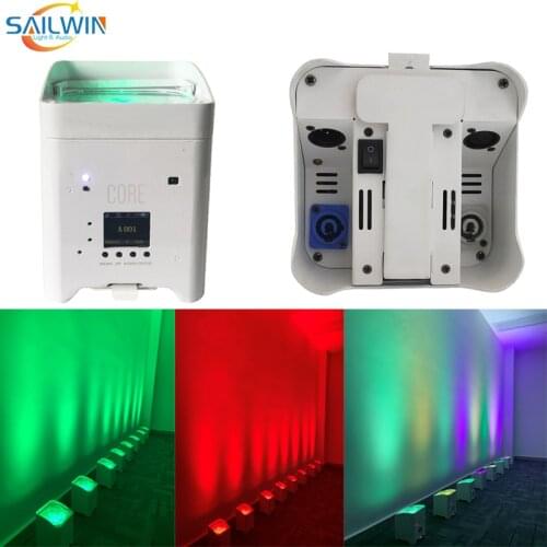 Sailwin 4x18W RGBAW UV Rechargeble Battery Powered WIFI Mobile Smart LED Par Light LED UPLIGHT Stage Lighting With PowerCon Port