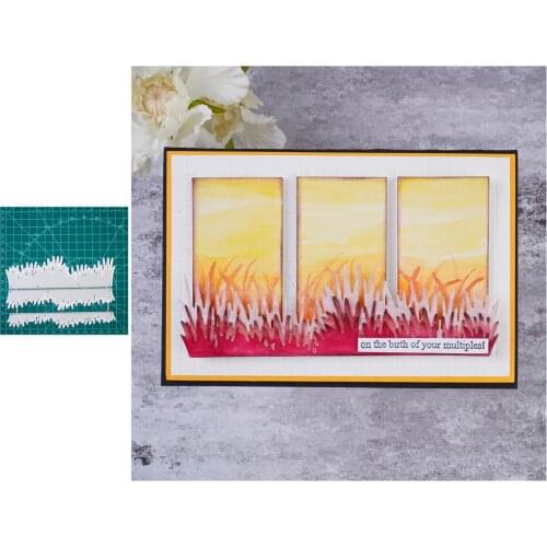 InLoveArts Craft Dies Grass Lawn Edge Frame Metal Cutting Dies Cut Scrapbooking Craft Paper Knife Mould Blade Punch Steencils