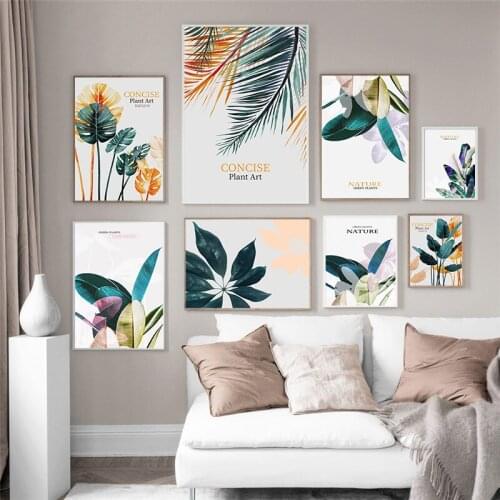 Nordic Decor Canvas Painting Colorful Plant Ink Jet Printing Picture Wall Art Home Luxury Decoration Living Room Office Poster