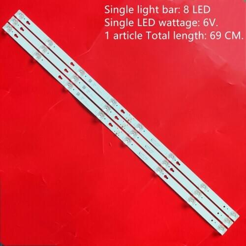 690mm LED Backlight strip 8 LAMP for Toshiba 40d2900 L40F3301B 40A730U 40l2600 L40D2900F YHB-4C-LB4008-YH05J 40S305 40HR330M08A6