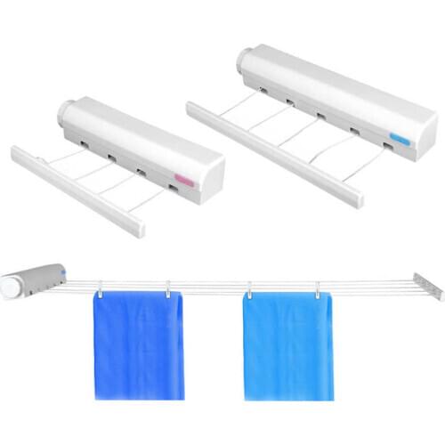 Telescopic Retractable Clothesline Clothes Drying Rope Hanger Clothes Line for Indoor Outdoor Supplies Bathroom Hotel