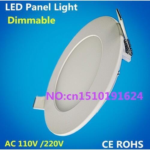 Dimmable Slim led Dowlight 3W 4W 6W 9W 12W 15W 18W 25W Round Ulthra thin Led Panel lights Ceiling Lamps AC85-265V 10pcs/lot