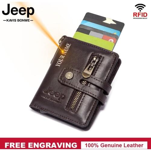 RFID Anti-theft Smart Wallet Thin Mens Credit Card Holder Men Business Metal Aluminum Bank Card Case Mini Coin Purse Engraving