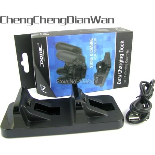 ChengChengDianWan Dual USB Charger Gaming Controller Charging Dock Stand Station for PS4 Playstation 4 games console