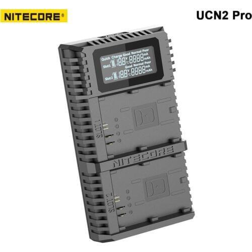 Nitecore UCN2 Pro Dual Slot USB QC LP-E6 LP-E6N Charger For Canon CANON DSLR EOS 60D 5D3 7D 70D 5D Mark II SLR Camera Battery