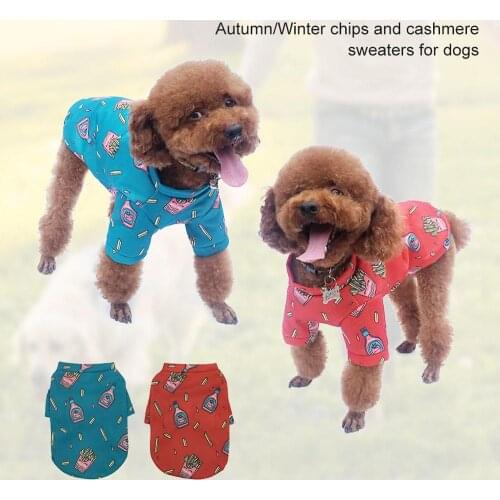Pet Print Winter Warm Clothing Cute Animal Stars Printing Dog Coat Pets Clothing Puppy Dog Sweater Warm Dog Sweatshirt Costumes
