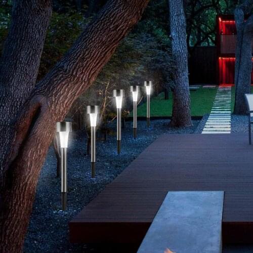 10pcs/lot Led Solar Lawn Light Stainless Steel IP65 Outdoor Solar Power Decking lights Waterproof Garden Landscape Meadow Lamp