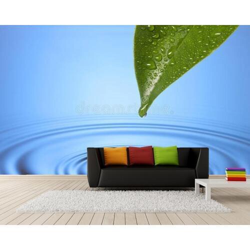 Spa Water Drop Leaf Ripples 3d wallpaper papel de parede,living room sofa TV wall bedroom bathroom restaurant cafe mural