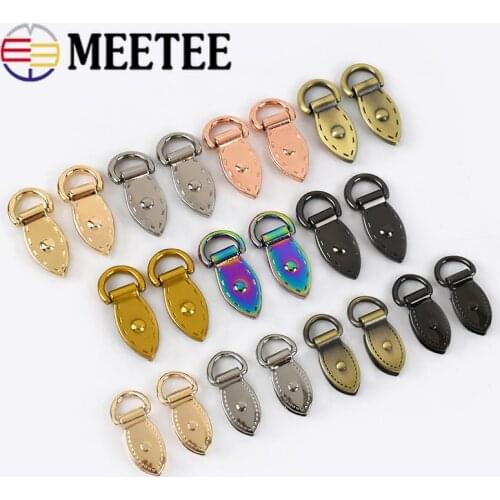 4/10pc Meetee Metal O D Ring Buckles Handbag Strap Clasp Clip Hooks for Bags Side Hanger DIY Leather Craft Sewing Accessory