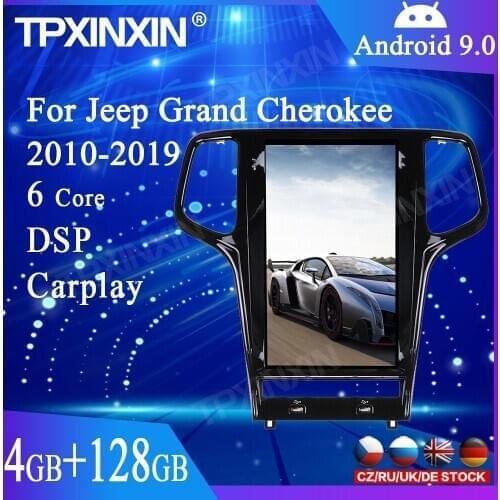 Android 9.0 4+128GB For JEEP Grand Cherokee 2010-2019 Tesla style Car GPS Navigation Head Unit Multimedia Player Auto Radio Tape
